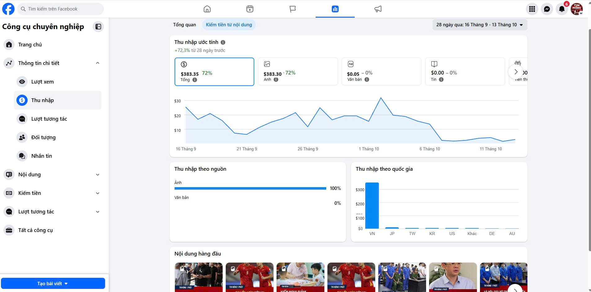 Kết quả Facebook học viên 1